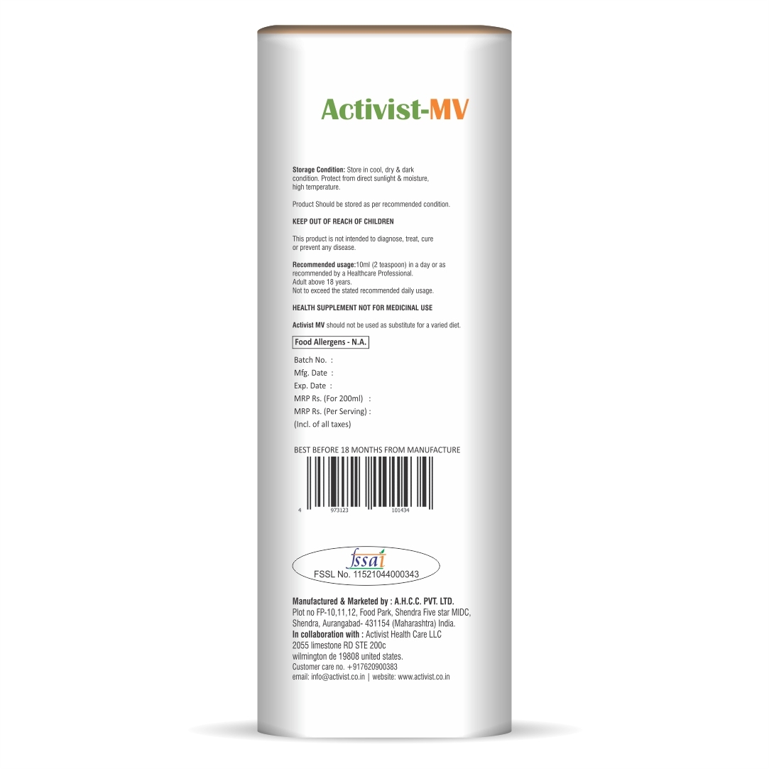 Activist Mv Syrup Containing Vitamins And Minerals - Dosage Form: Liquid