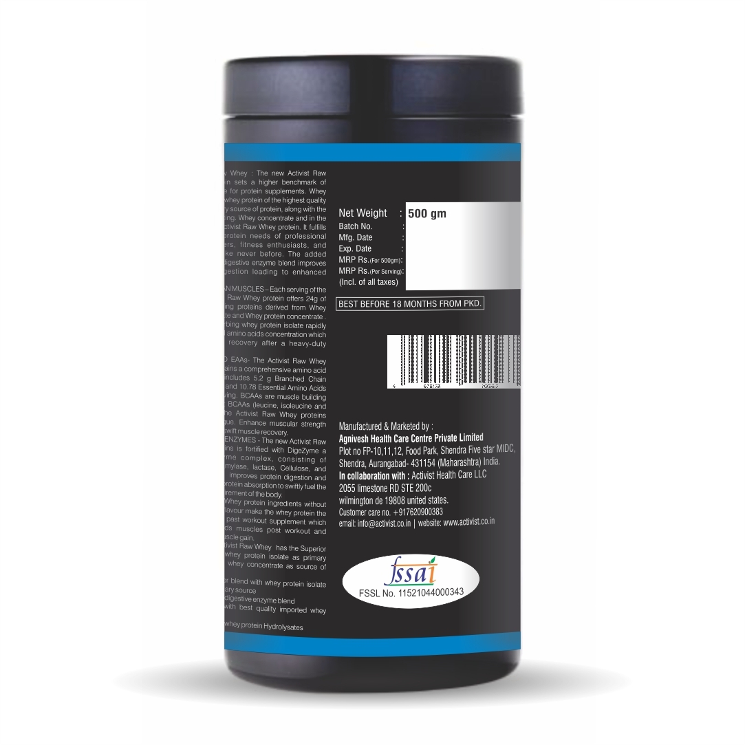 Activist Raw Whey High Protein Powder Chocolate Caramel 500g - Efficacy: Promote Nutrition
