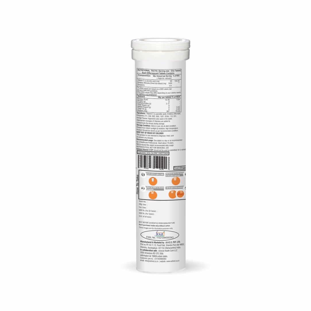 Activist Vit C Immune Booster Tablets Evt - Shelf Life: 18 Months