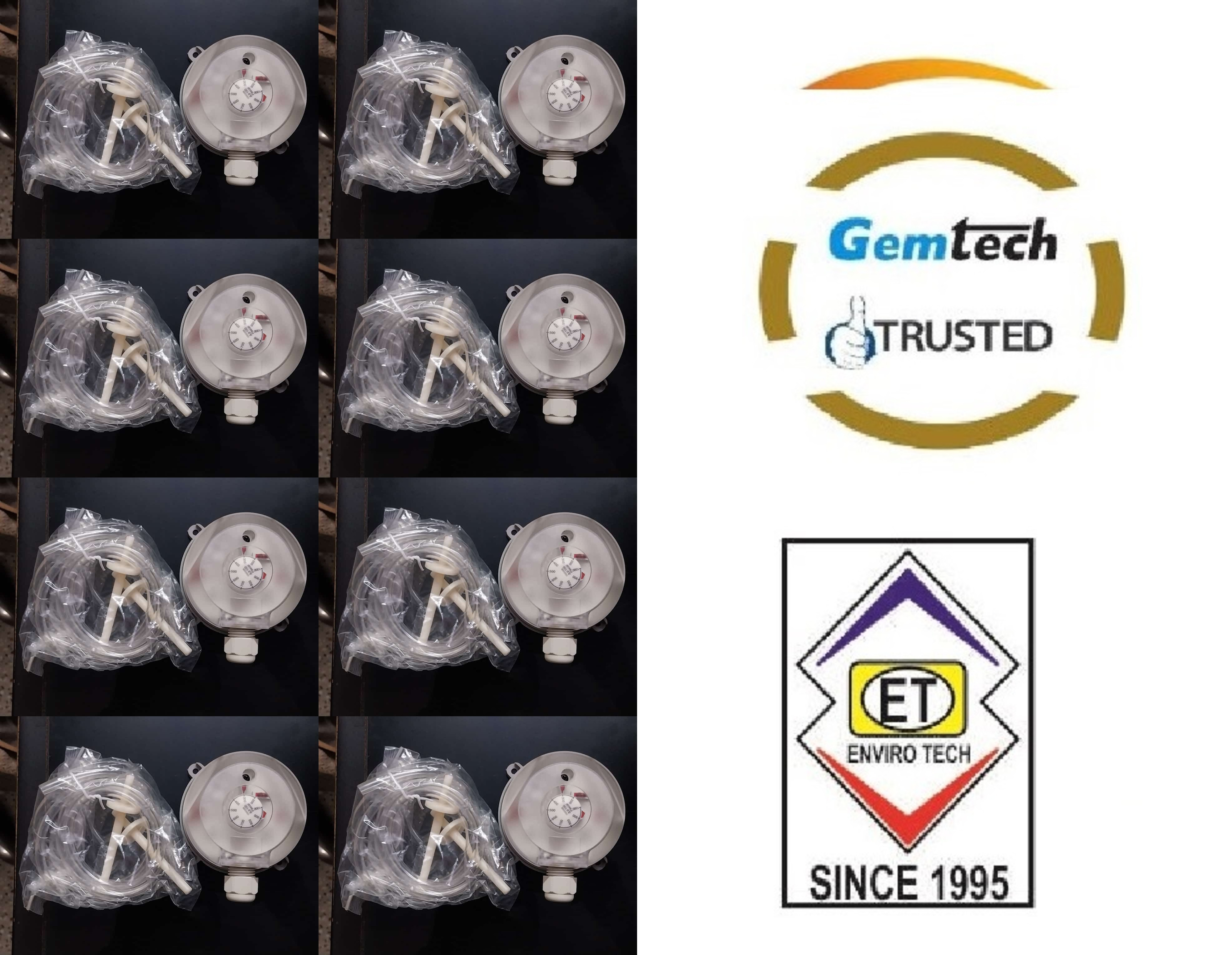 Gemtech Model 930.82 Range 50 - 500 Pa Differential Pressure Switch - Color: Gray