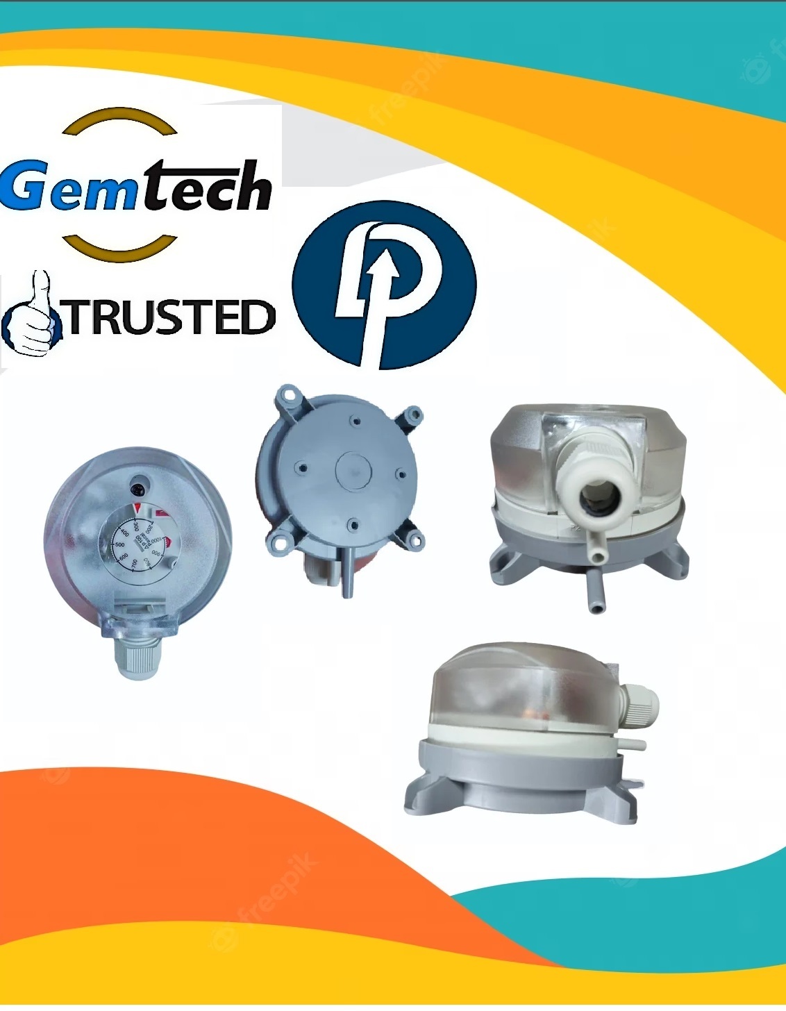 930.82 Gemtech Air Differential Pressure Switch 50 - 500 Pa By Pune Maharashtra - Color: White