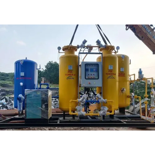 Industrial Nitrogen Gas Plant - 30 kW / 250 LPM Flow Rate, Fully-Automatic Metal Design with High Purity Oxygen Output and Human Machine Interface