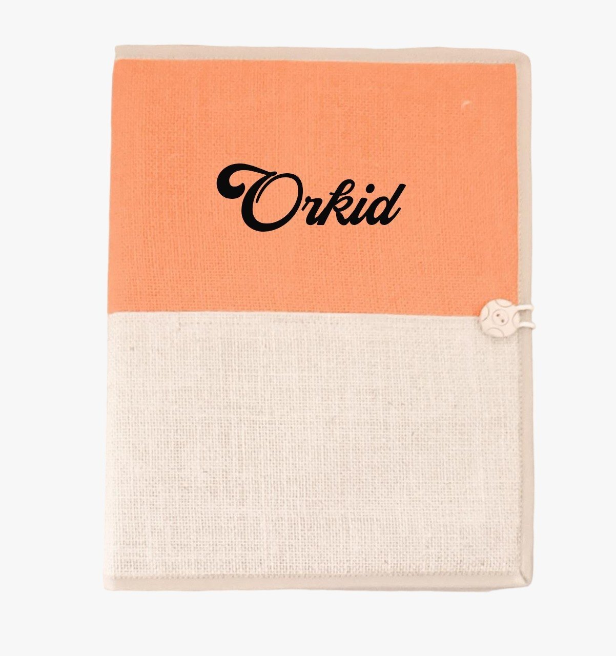 Orange Jute Folder Bag - Jute Material, A4 Size, Orange White Color | Elegant, Stylish, Eco Friendly, Handcrafted With Smooth Cloth Interior