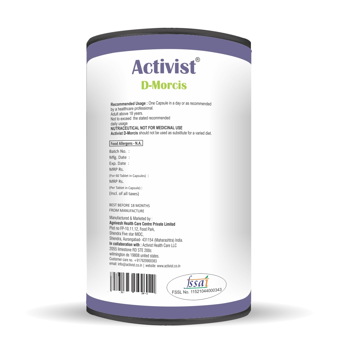 Activist D Morcis Join Pain Tablets In Capsules 60 Capsules - Ingredients: Moringa Oil | Cissus Qudrangularis | Vitamin D3