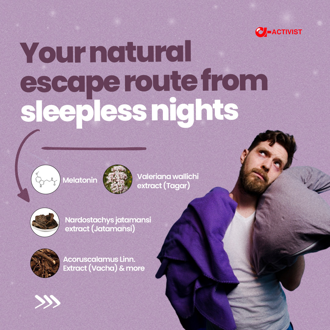 Calm Sleep For Anxiety 30 Tablets - Ingredients: Melatonin | Tagar | Vacha | Jatamansi