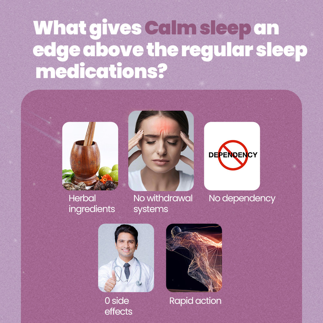 Calm Sleep For Anxiety 30 Tablets - Ingredients: Melatonin | Tagar | Vacha | Jatamansi