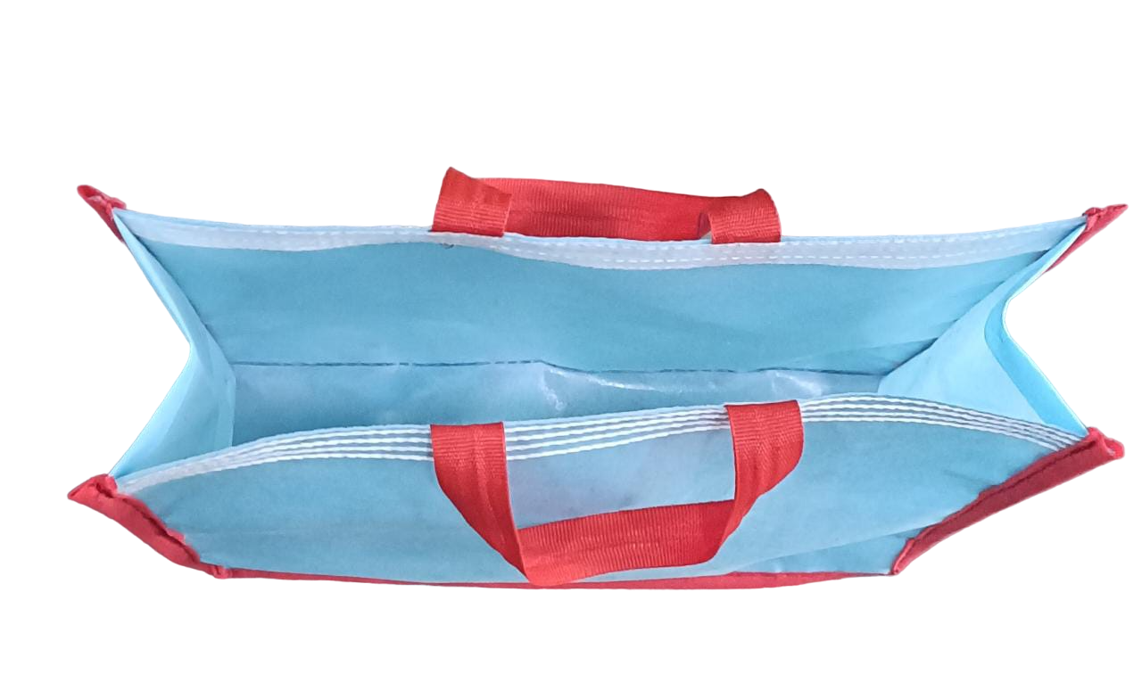 Blue Plain Carry Handbag - Sky Blue, 16x14x4 Inches | Customized, Multipurpose Design For Easy Carrying As Shopping Or Hand Bag