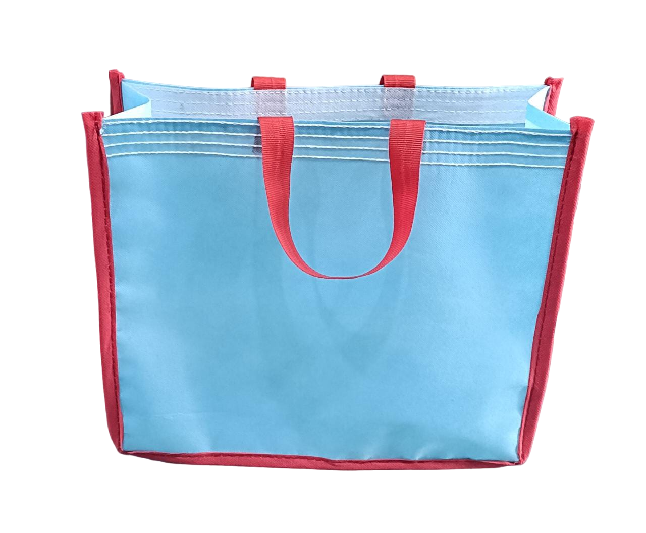 Blue Plain Carry Handbag - Sky Blue, 16x14x4 Inches | Customized, Multipurpose Design For Easy Carrying As Shopping Or Hand Bag