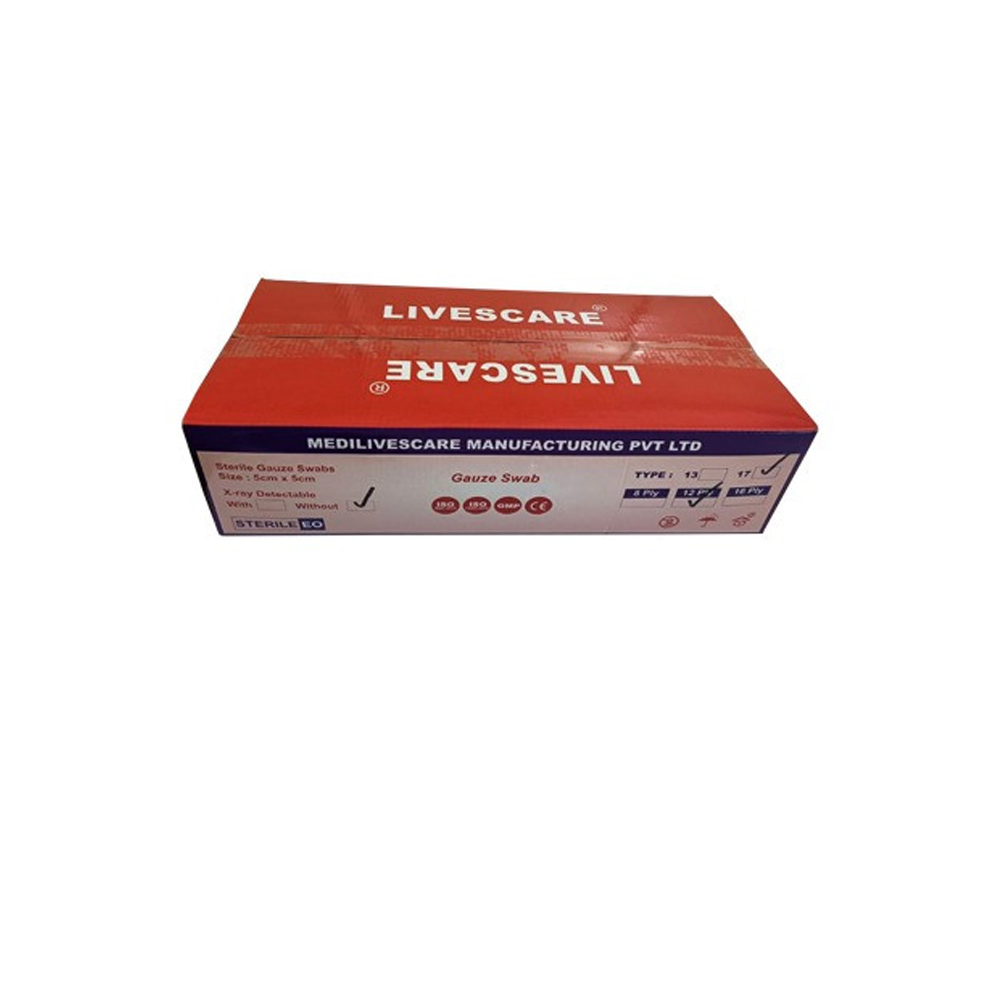 Gauze Swab - 100% Cotton, 5x5cm To 10x20cm Sizes Available, Sterile & Non-sterile Options, Hydrogen Peroxide Bleached, No Loose Threads