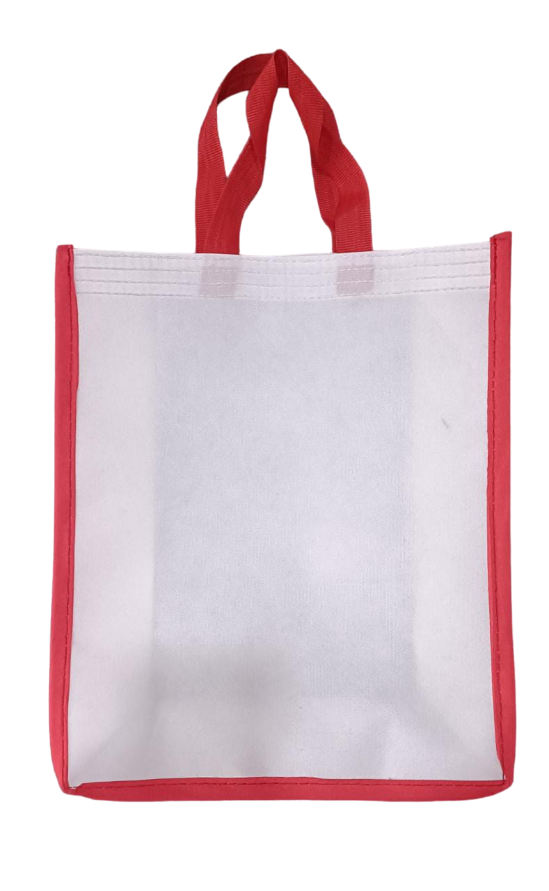 White Plain Carry Bag - Non-woven Material, 14x16x4 Inches Size, White Color | Multi-purpose Use For Grocery And Vegetable Shopping