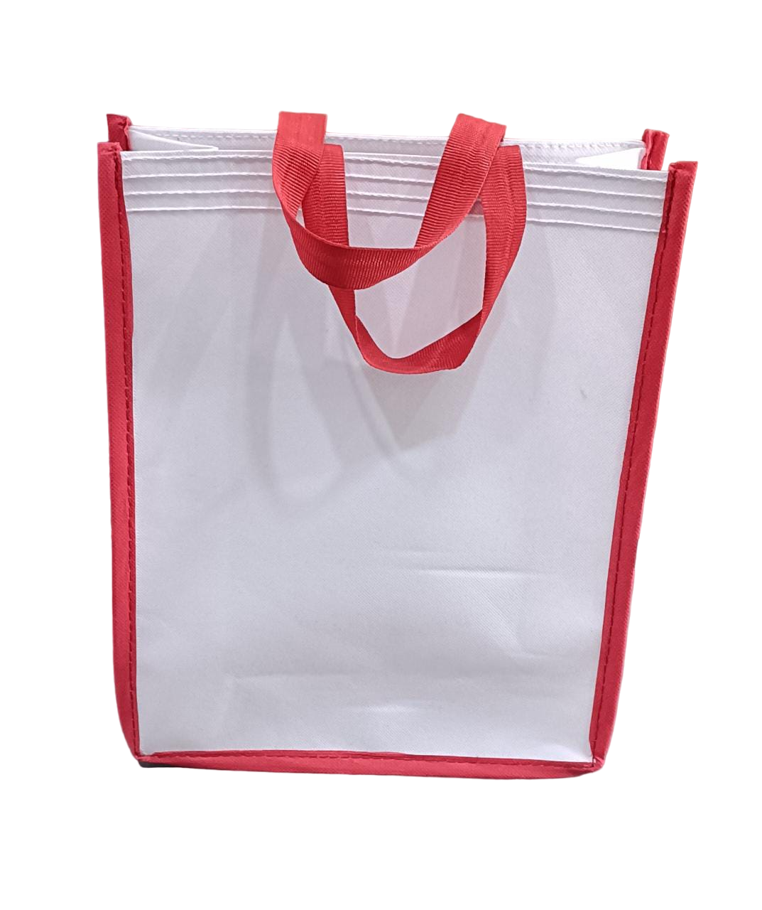 White Plain Carry Bag - Non-woven Material, 14x16x4 Inches Size, White Color | Multi-purpose Use For Grocery And Vegetable Shopping