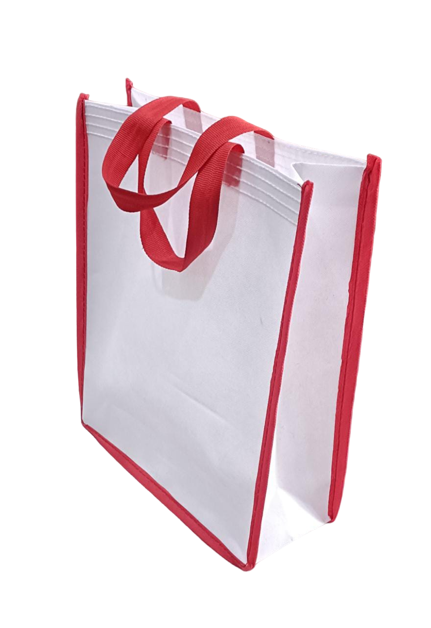 White Plain Carry Bag - Non-woven Material, 14x16x4 Inches Size, White Color | Multi-purpose Use For Grocery And Vegetable Shopping