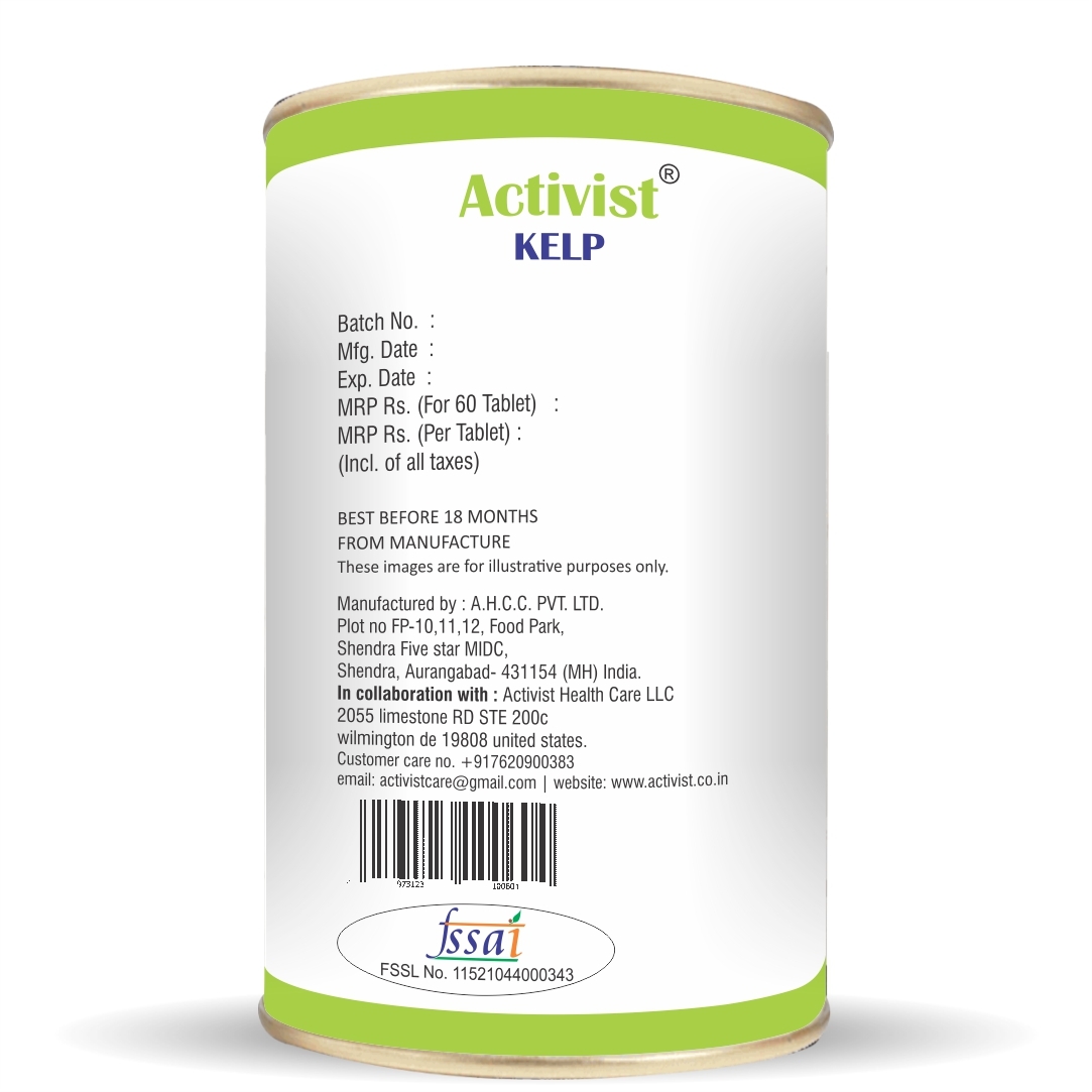 Activist Kelp Thyroid 60 Capsules - Shelf Life: 18 Months
