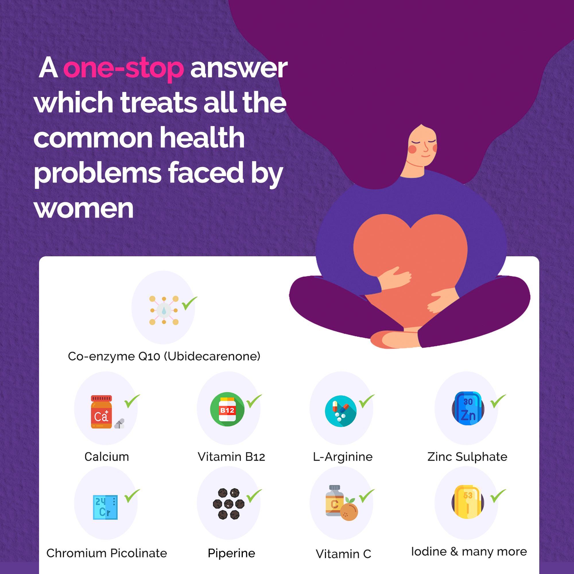 Activist F For Supporting Women Reproducibility Tablets 60 - Ingredients: Co-enzyme Q10 (Ubidecarenone) | Astaxanthin | L-methylfolate Calcium | Vitamin B12 | Lycopene 10% | Pyridoxine -5- Phosphate | L-arginine | Zinc Sulphate | Chromium Picolinate | Piperine | Vitamin C | Ferrous Gluconate | Iodine | Sodium Selenite | Selenium