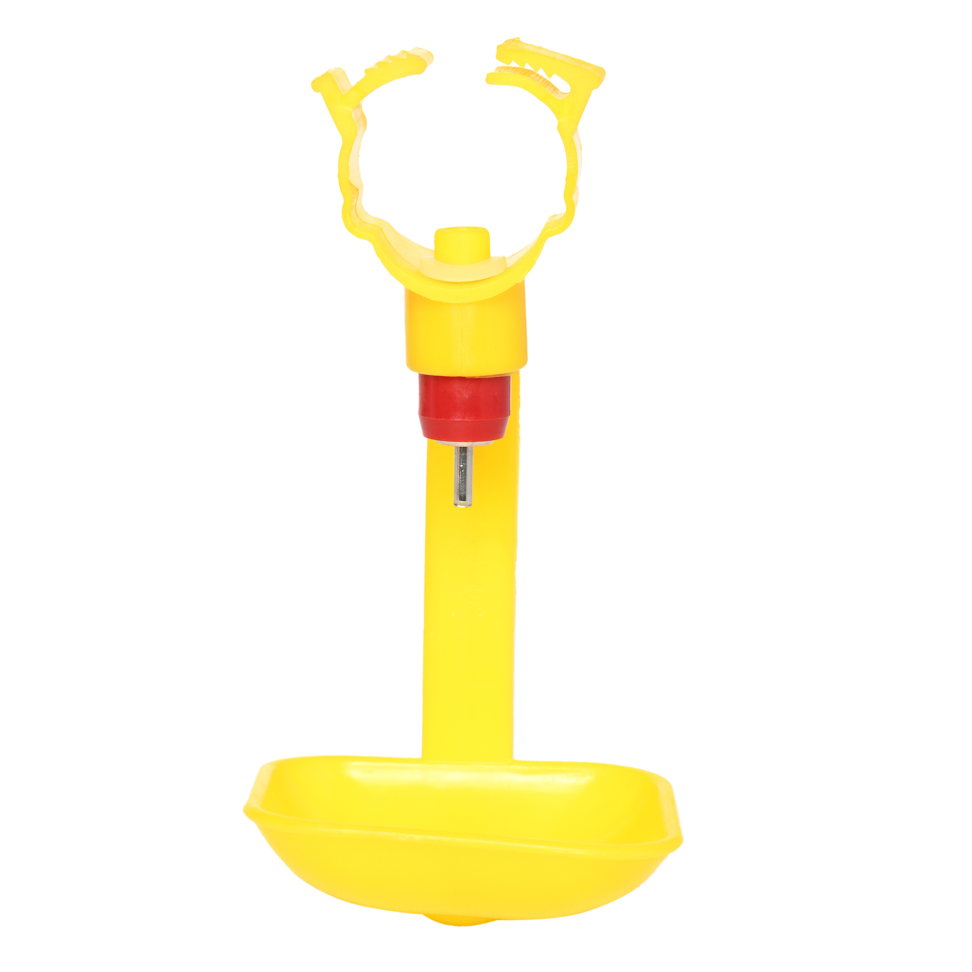 Yellow Poultry Nipple With Drip Cup - Plastic, Standard Size, Yellow Color | Automatic Drinker System For Enhanced Poultry Hydration