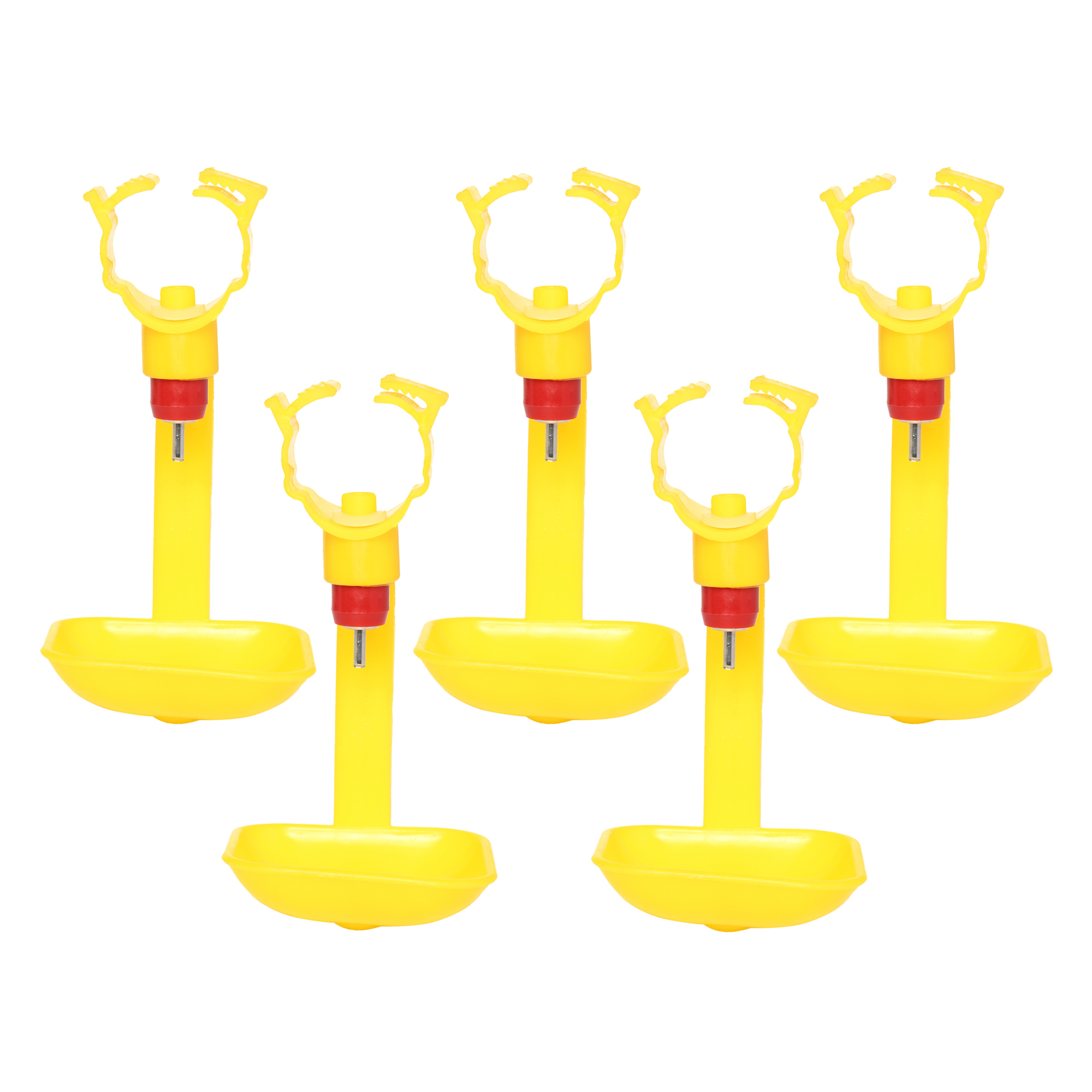 Yellow Poultry Nipple With Drip Cup - Plastic, Standard Size, Yellow Color | Automatic Drinker System For Enhanced Poultry Hydration