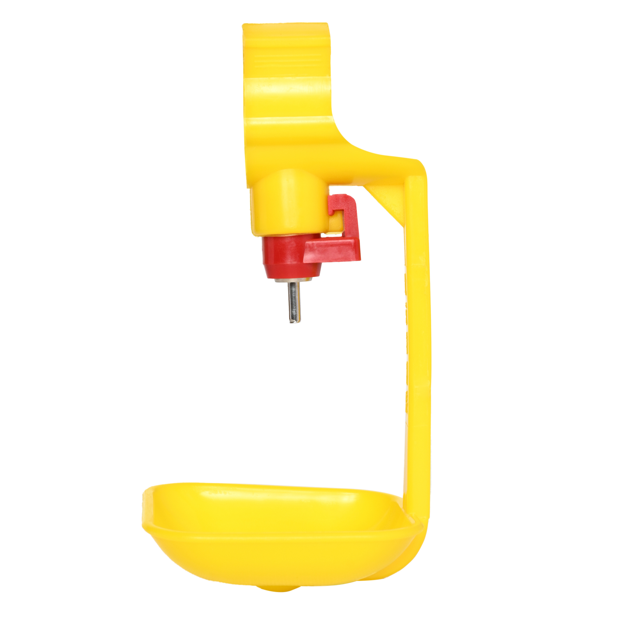 Yellow Poultry Nipple With Drip Cup - Plastic, Standard Size, Yellow Color | Automatic Drinker System For Enhanced Poultry Hydration