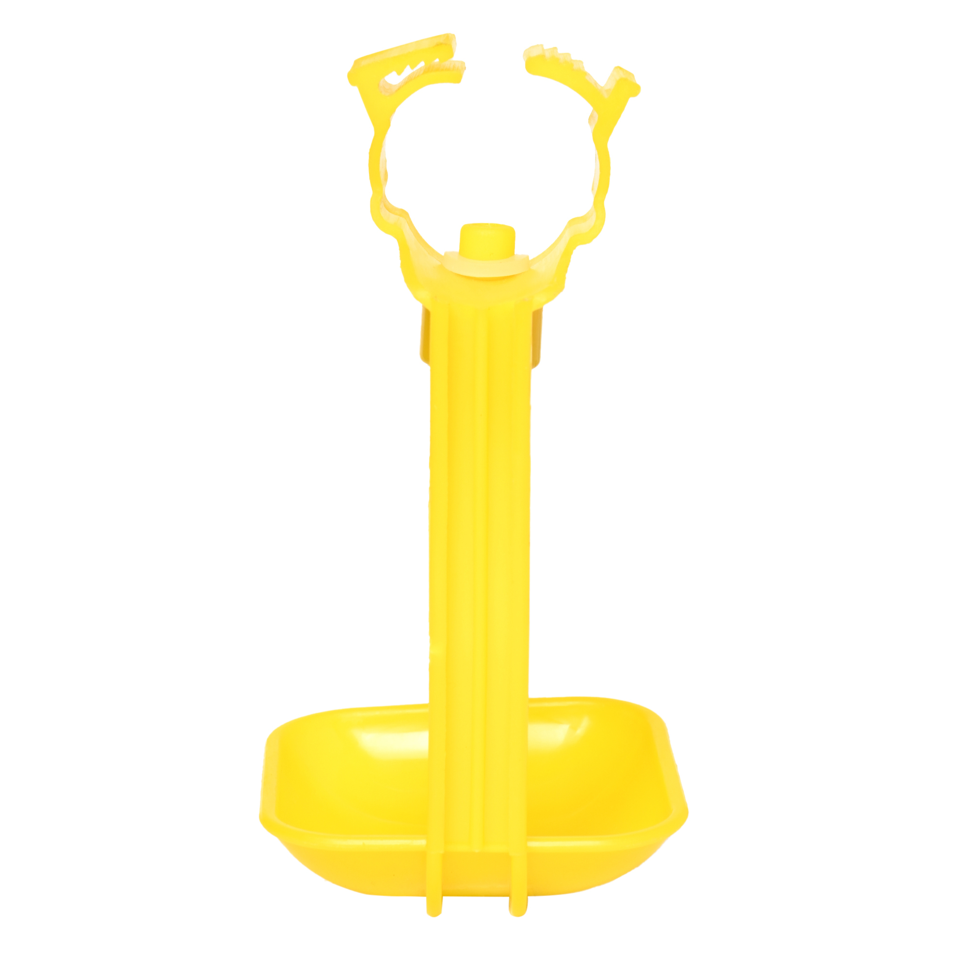 Yellow Poultry Nipple With Drip Cup - Plastic, Standard Size, Yellow Color | Automatic Drinker System For Enhanced Poultry Hydration