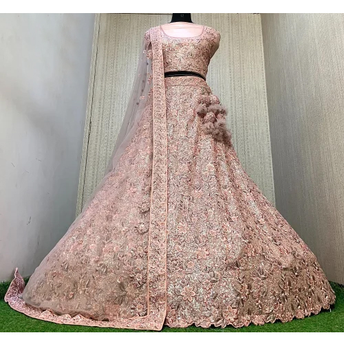 इंडियन सीक्वेंस वर्क नेट लहंगा चोली