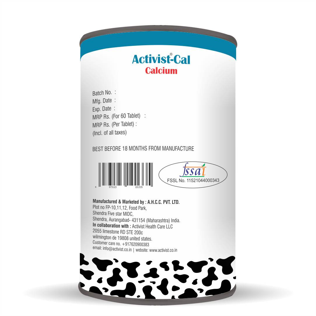 Activist Calcium Tablet 60 - Shelf Life: 18 Months