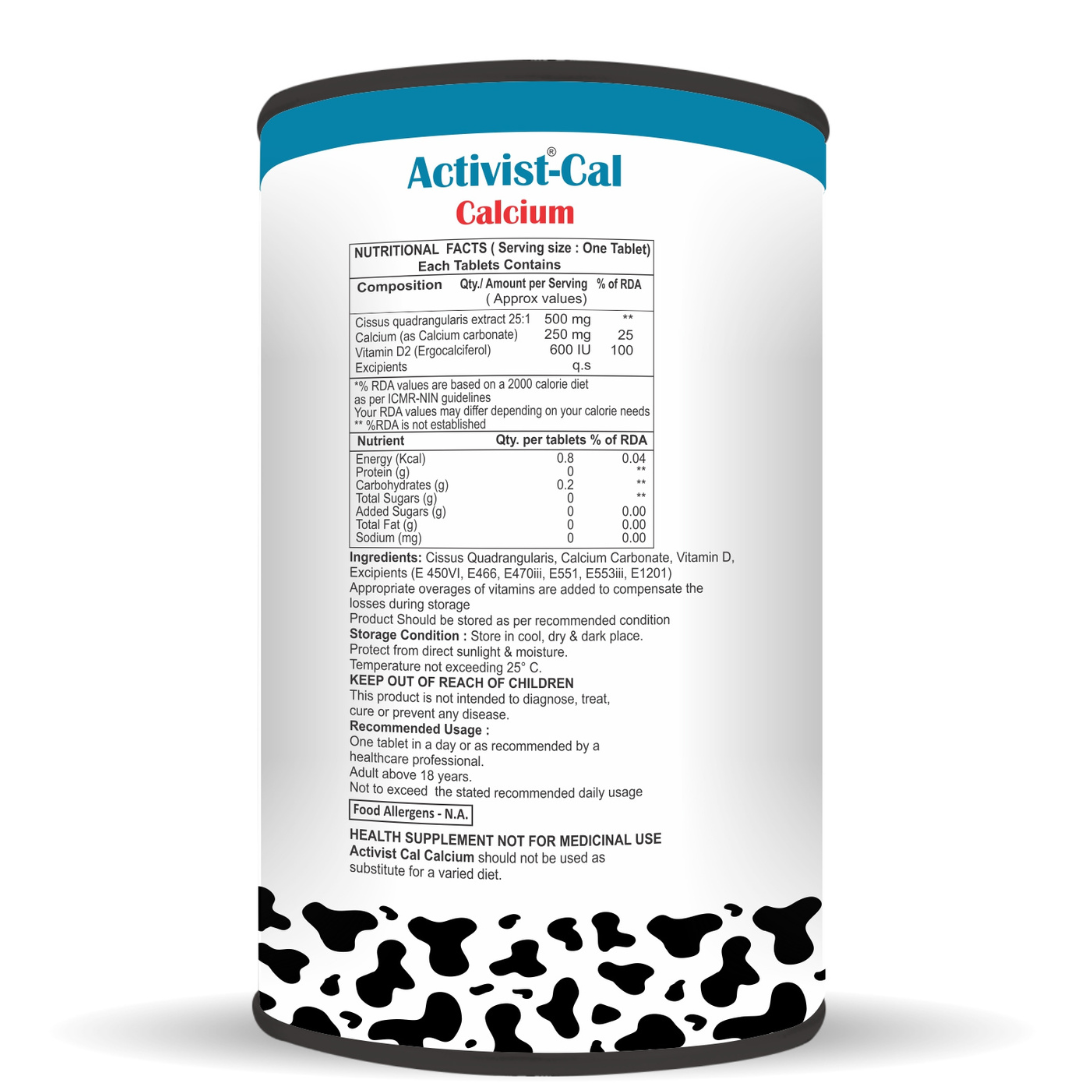 Activist Calcium Tablet 60 - Shelf Life: 18 Months