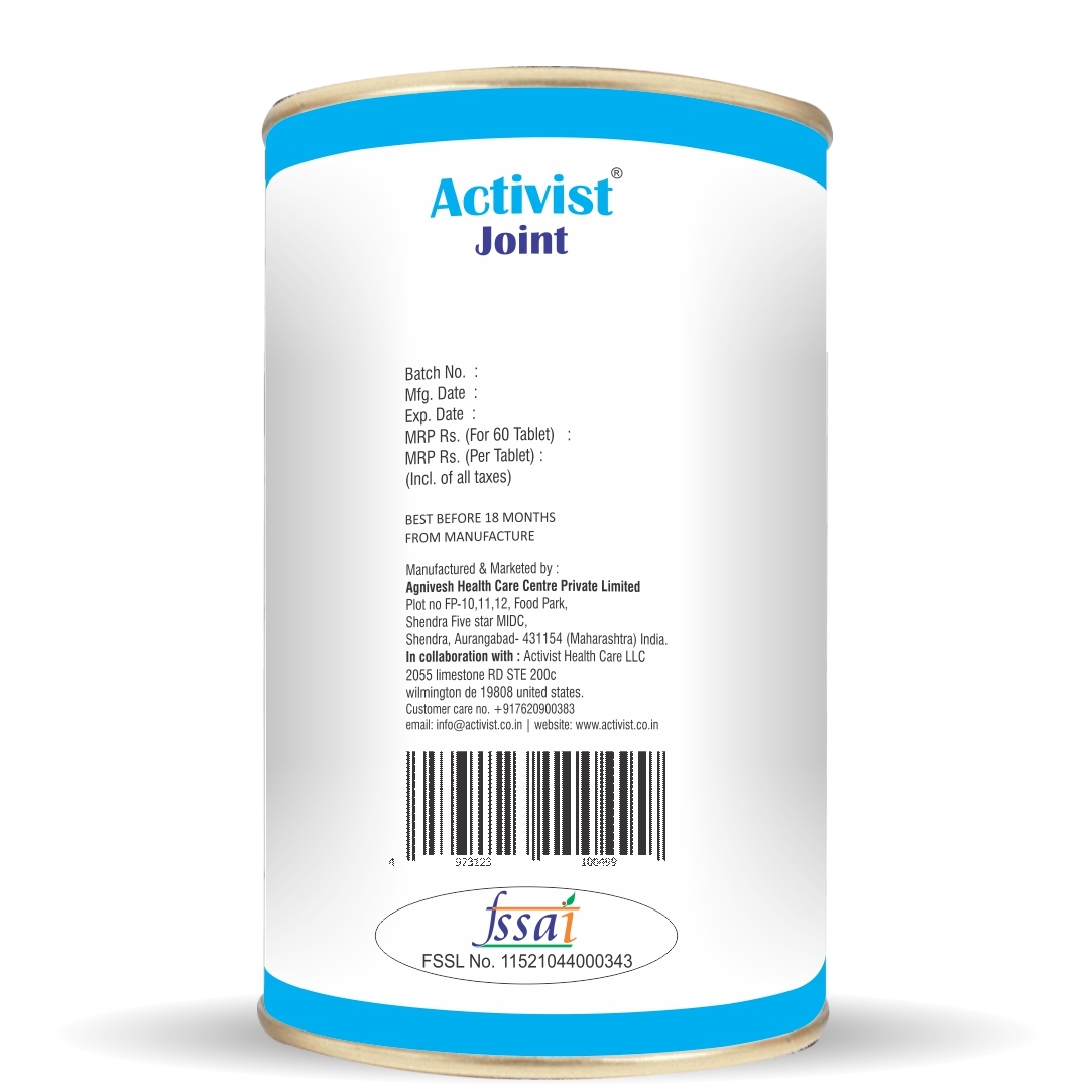 Activist Joint With Cissus Quadrangularis 60 Tablets - Shelf Life: 18 Months