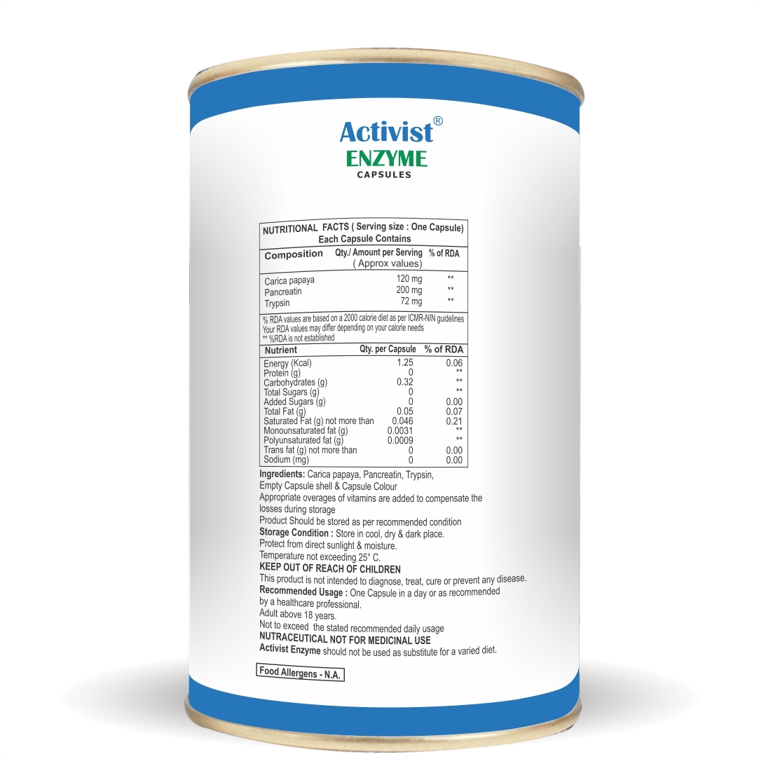 Activist Enzyme 60 Capsules Strip - Efficacy: Promote Nutrition