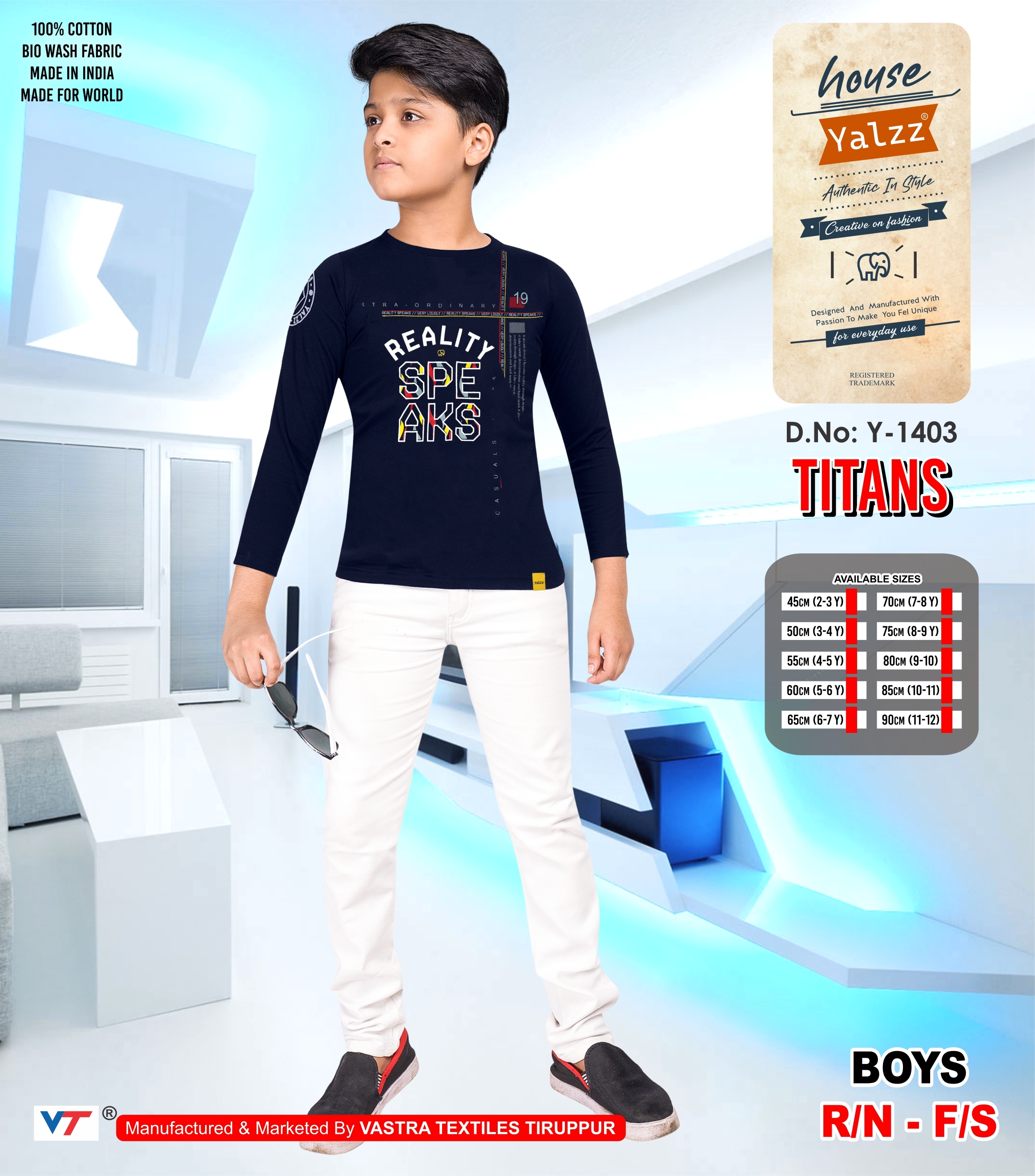 Kids Full Sleeves T Shirts - 100% Cotton, Yellow Color | Gender: Boy, Warranty Included