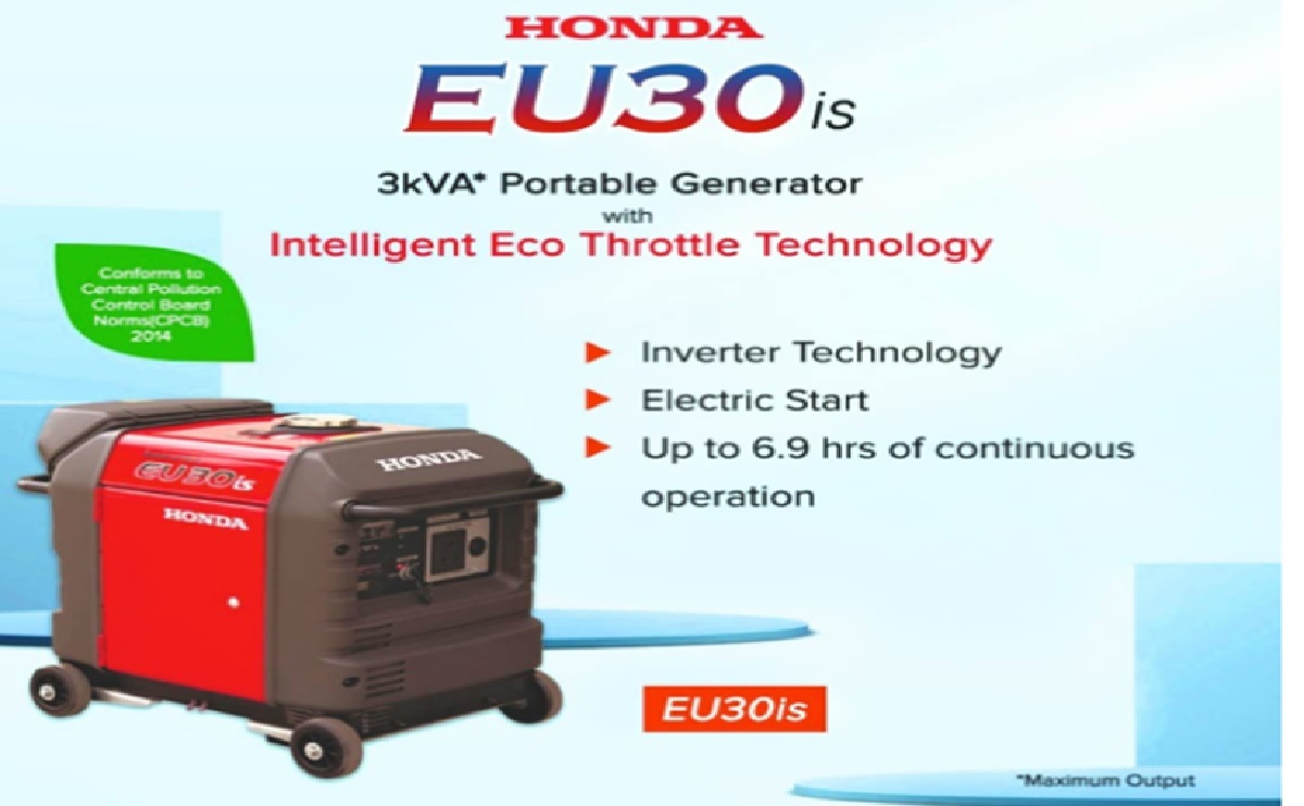 Honda Portable Inverter Generator - High Efficiency Fuel Generator, Easy Start Recoil System, Oil Alert For Engine Protection, Fuel Level Indicator