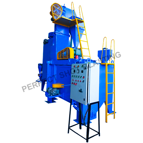 Perfect Table Type Shot Blasting Machine - Industrial-Grade Electric Model | Automatic Operation, Striking Blue-Yellow Color, Warranty Included, Efficient Surface Treatment for Coated Materials
