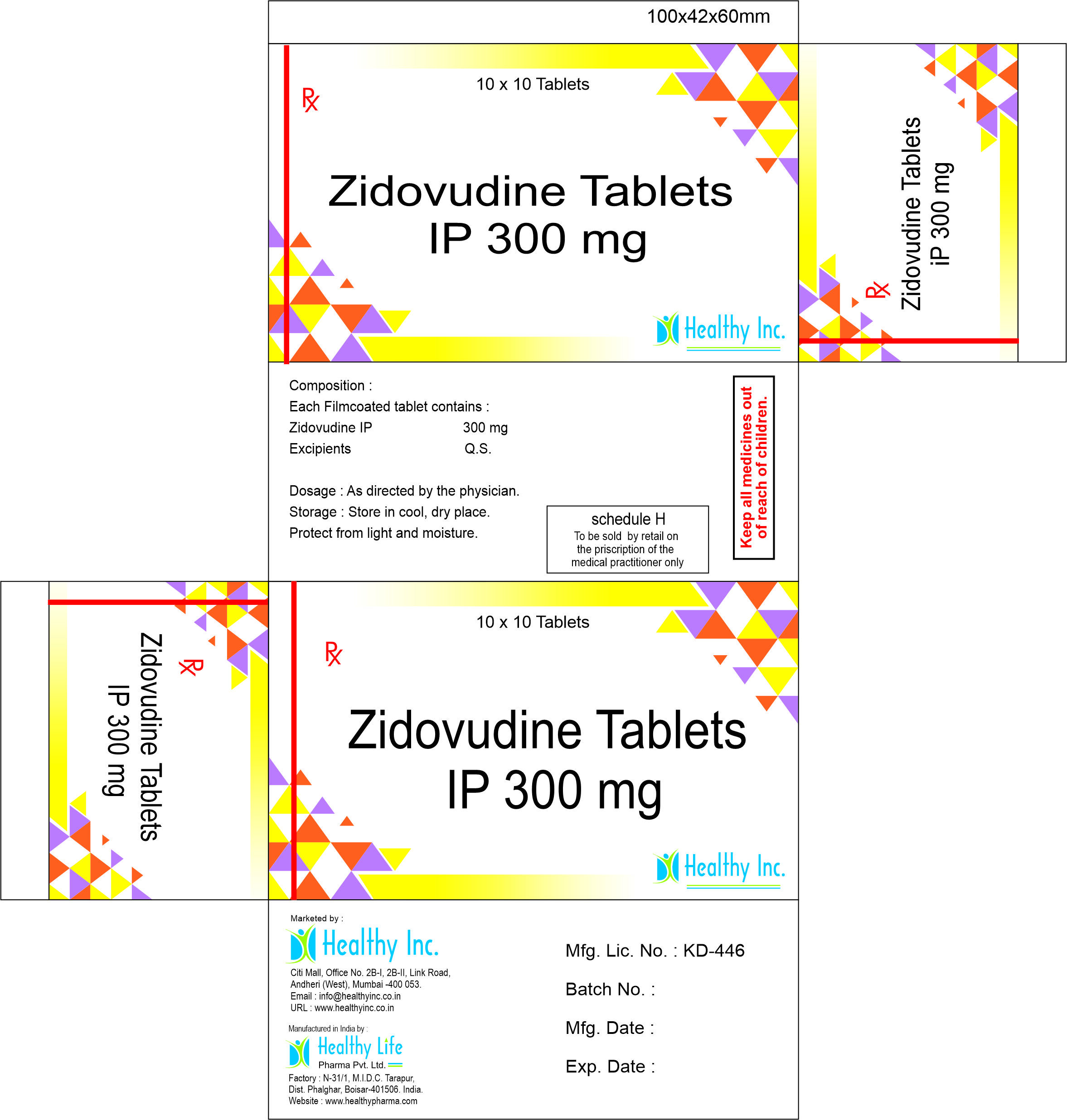 Zidovudine Tablets - Antiretroviral Nrti Treatment For Hiv Infection | Directed Dosage, General Drug Formulation