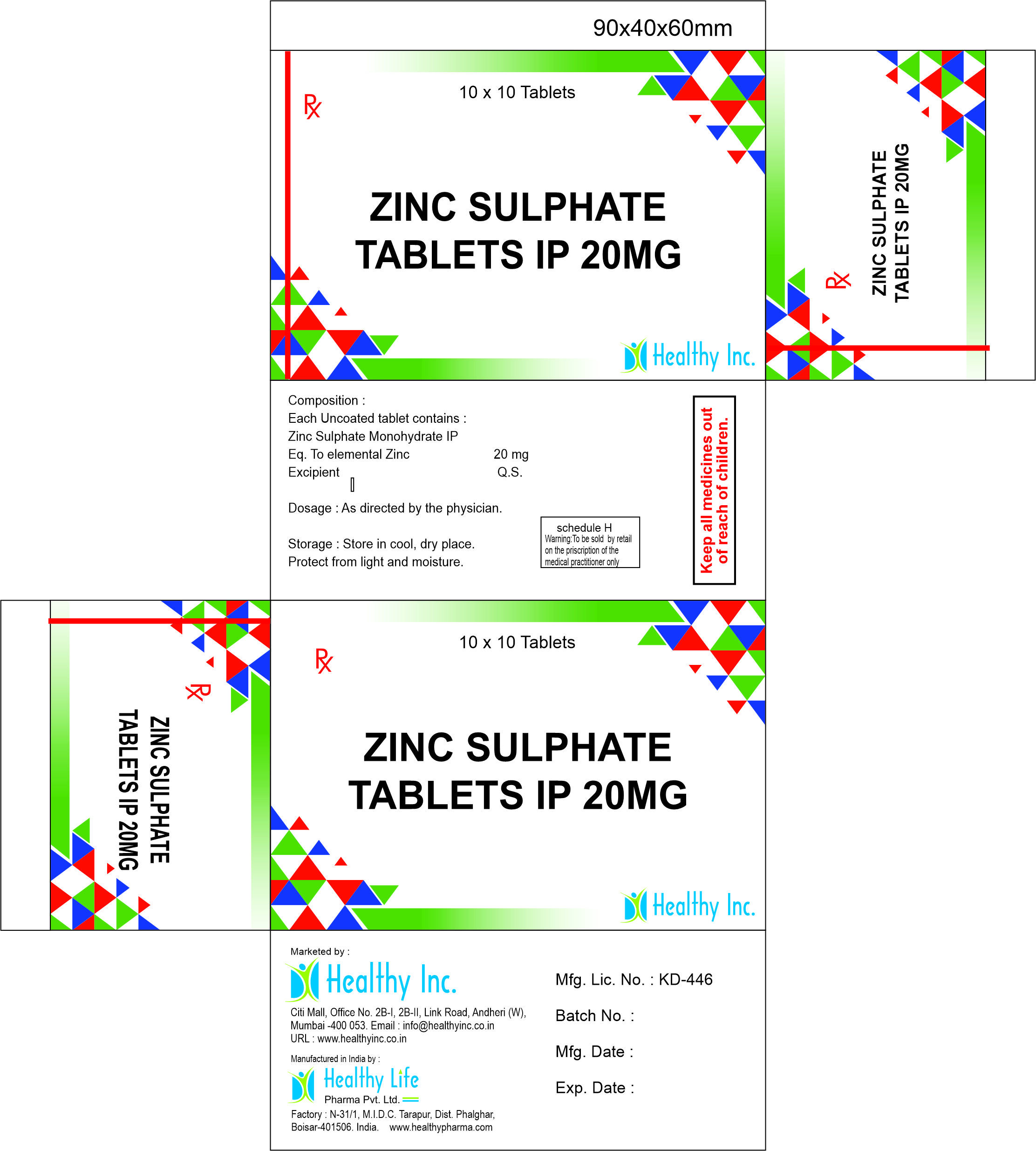 50mg Zinc Sulphate Tablets