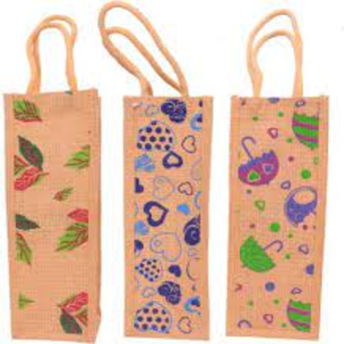 कस्टमाइज़्ड जूट बैग बॉटल स्टाइलिश