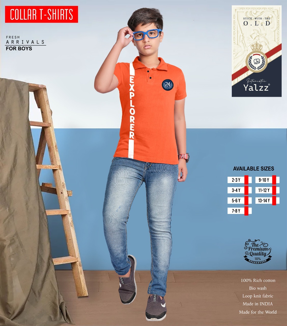Kids Polo T Shirts - 100% Cotton, Size S, Blue | Ideal For Boys, Soft Fabric For Comfort And Everyday Wear