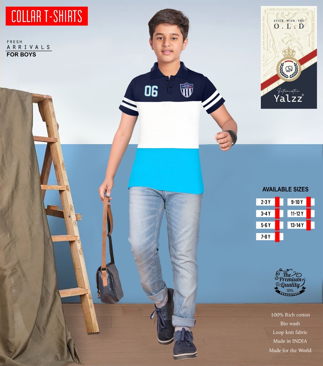 Kids Polo T Shirts - 100% Cotton, Size S, Blue | Ideal For Boys, Soft Fabric For Comfort And Everyday Wear