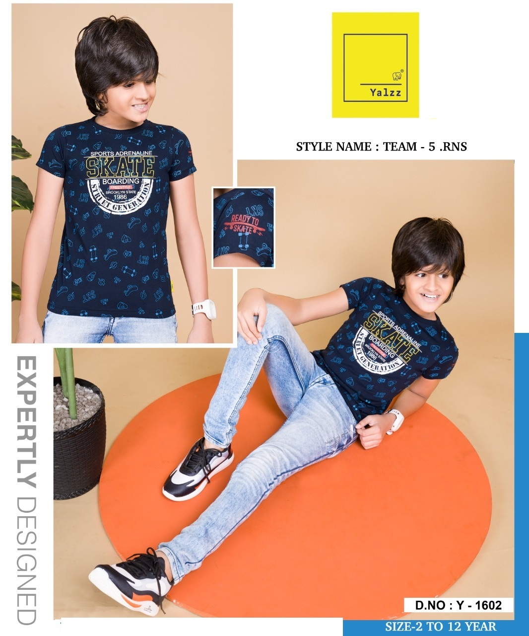 Kids Round Neck T Shirt - 100% Cotton, Size S, Red | Perfect For Boys, Warranty Included 