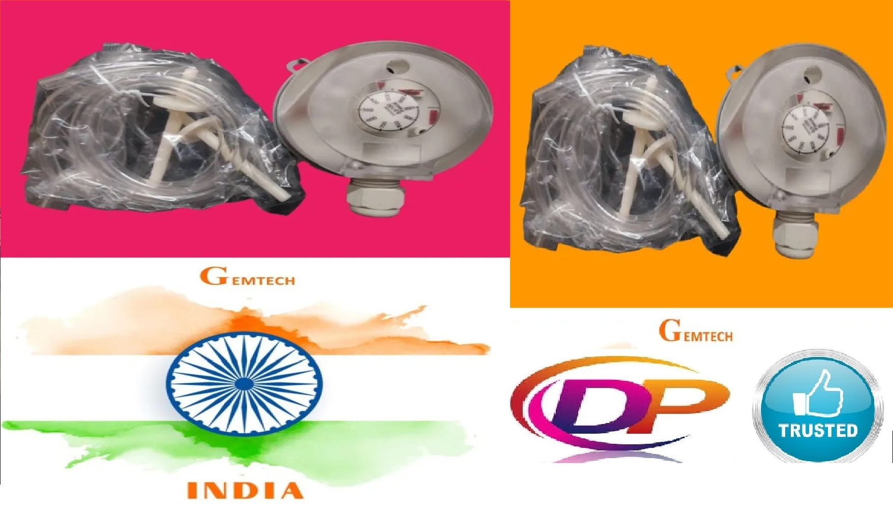 930.86 Gemtech Air Differential Pressure Switch 1000 - 5000 Pa By Rajkot Gujarat - Color: White