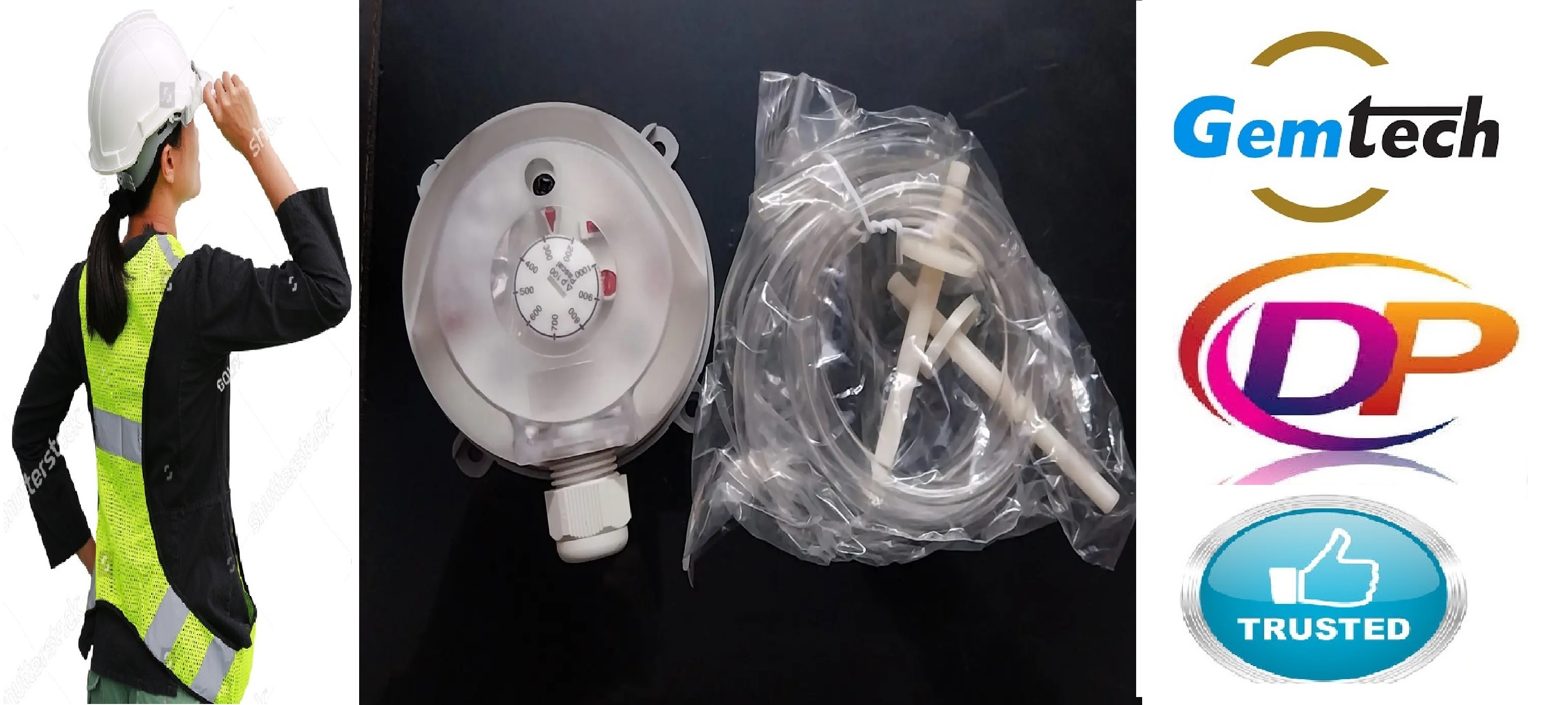 930.86 Gemtech Air Differential Pressure Switch 1000 - 5000 Pa By Rajkot Gujarat - Color: White