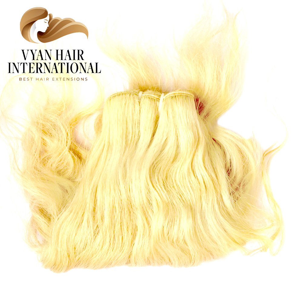 Cheap Weft Hair Extension 613 Blonde Natural Wave Remy 100% Human Hair Clip In Extensions Supplier