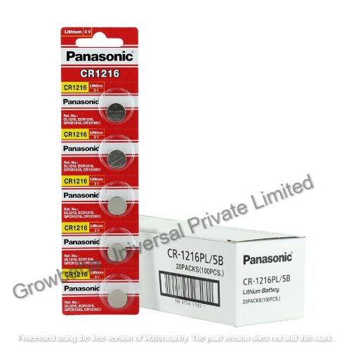 Panasonic Cr1216 3volt Lithium Coin Cell Battery - 3volt Nominal Voltage, 0.7g Weight | Reliable Power Source For Electronics