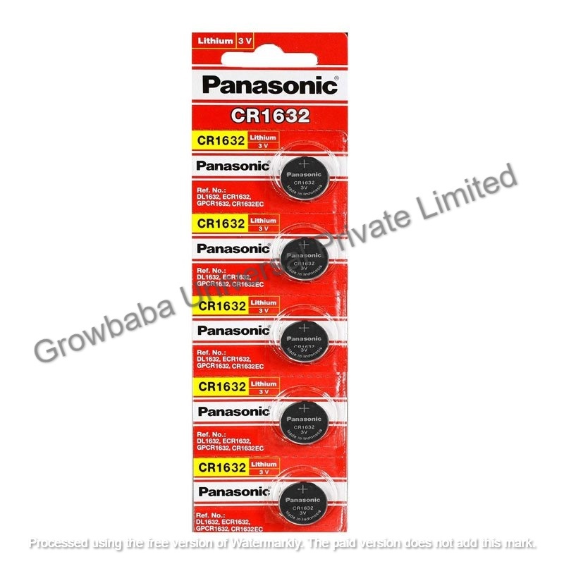 Panasonic Cr1632 3volt Lithium Coin Cell Battery - 1.9g Weight, 3volt Nominal Voltage | Reliable Performance For Electronic Devices