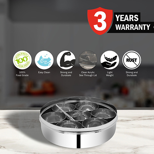 Stainless Steel Spice Box - Customized Size, Polished Finish | Commercial Grade Metal Kitchen Storage Solution