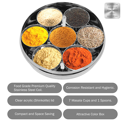 Stainless Steel Spice Box - Customized Size, Polished Finish | Commercial Grade Metal Kitchen Storage Solution