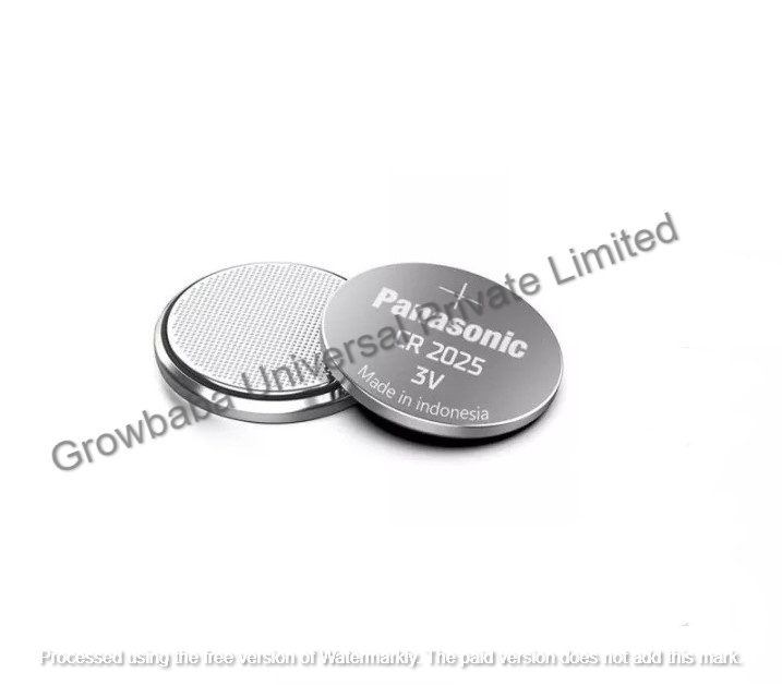 Panasonic Cr2025 3volt Lithium Coin Cell Battery - Nominal Voltage: 3 Volt (V), Weight: 2.3 Grams (G) | Compact Design For Reliable Performance