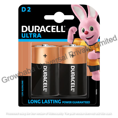 Duracell Ultra D Alkaline Battery Nominal Voltage: 1.5 Volt (V)