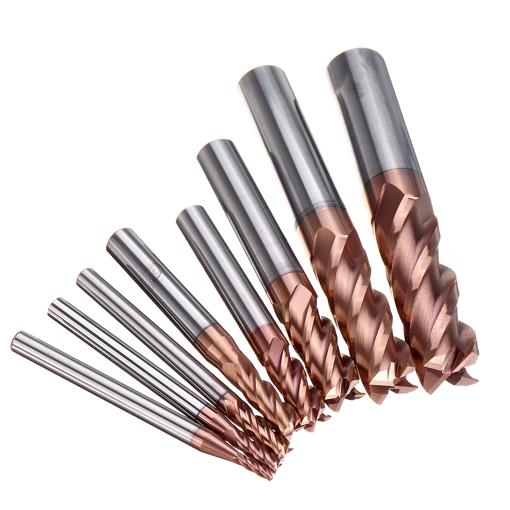 Solid Carbide End Mills 55 Hrc - Stainless Steel, Size 1mm To 20mm, Bronze Coating | Industrial Use For Mild & Die Steel Applications