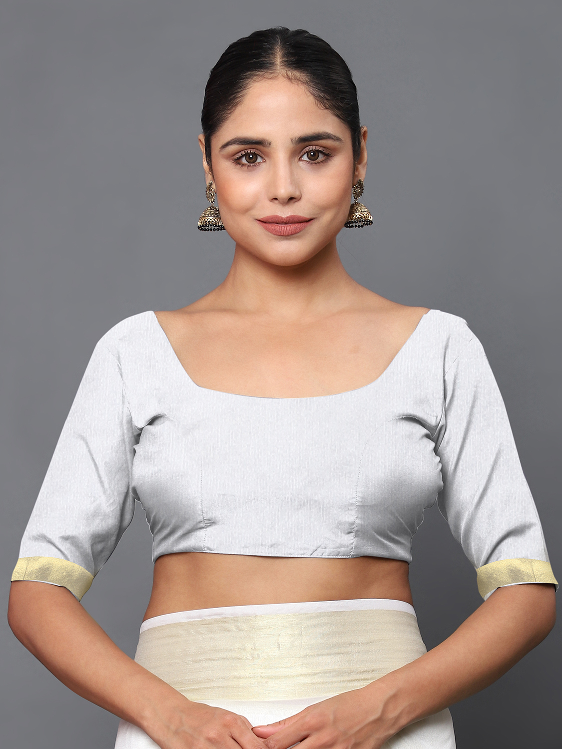 New Kerala Saree - Cotton 5.5 Mtr Length 44 Inch Width | White With Thick Golden Zari Border Unstitched Blouse Ideal For Traditional Occasions