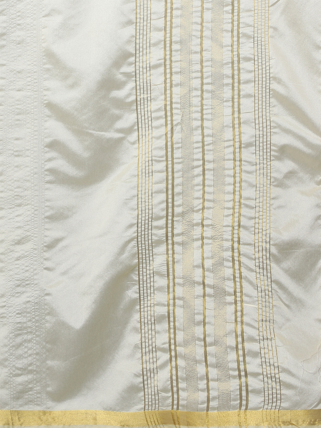 New Kerala Saree - Cotton 5.5 Mtr Length 44 Inch Width | White With Thick Golden Zari Border Unstitched Blouse Ideal For Traditional Occasions