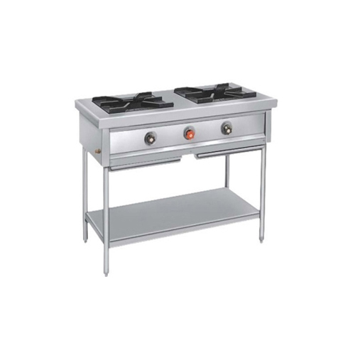 Two Burner Gas Stove - Stainless Steel , Durable Design for Commercial Hotel Kitchens, Efficient Cooking Solution with Easy Maintenance