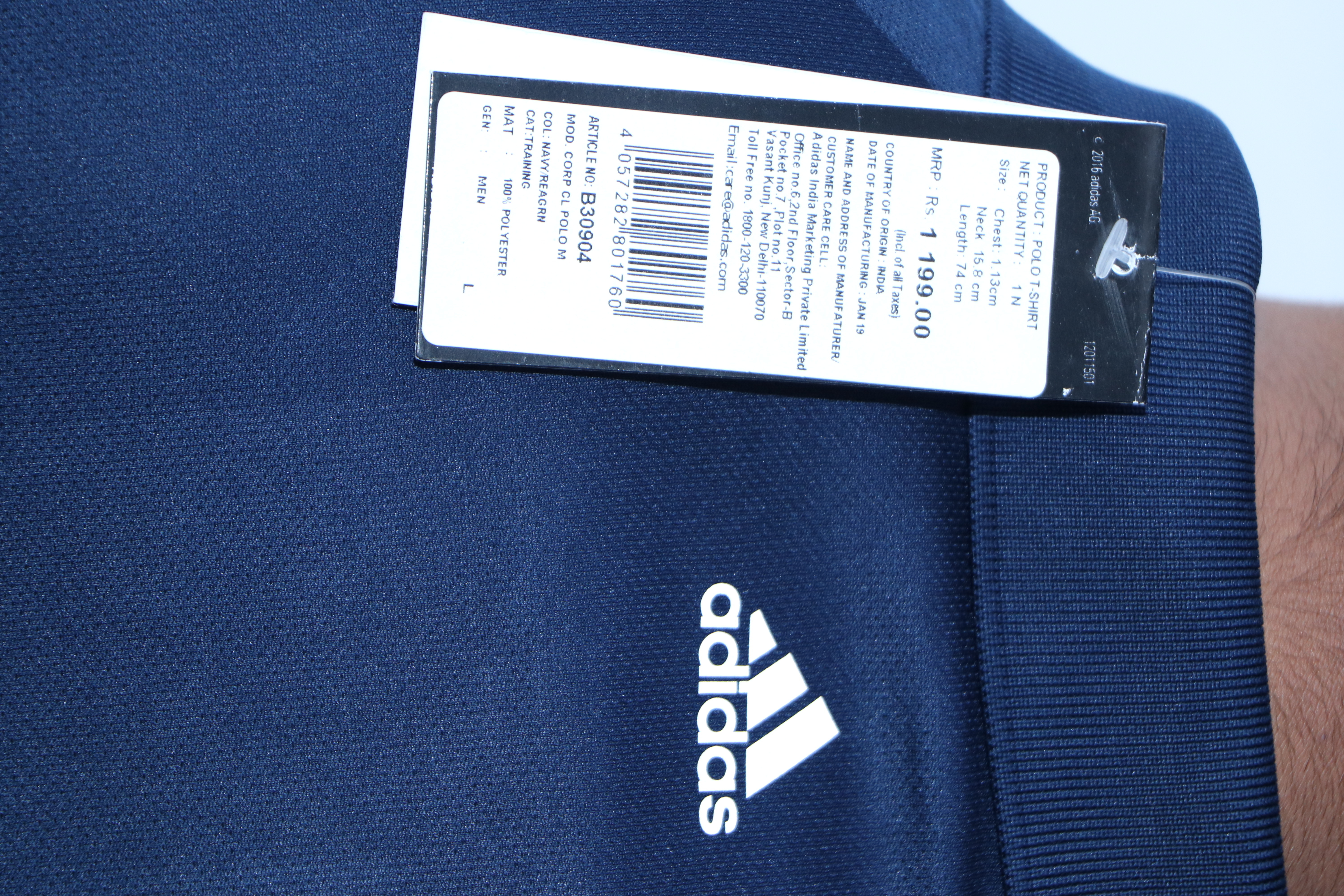 Adidas Nevy Blue Dry Fit T Shirt